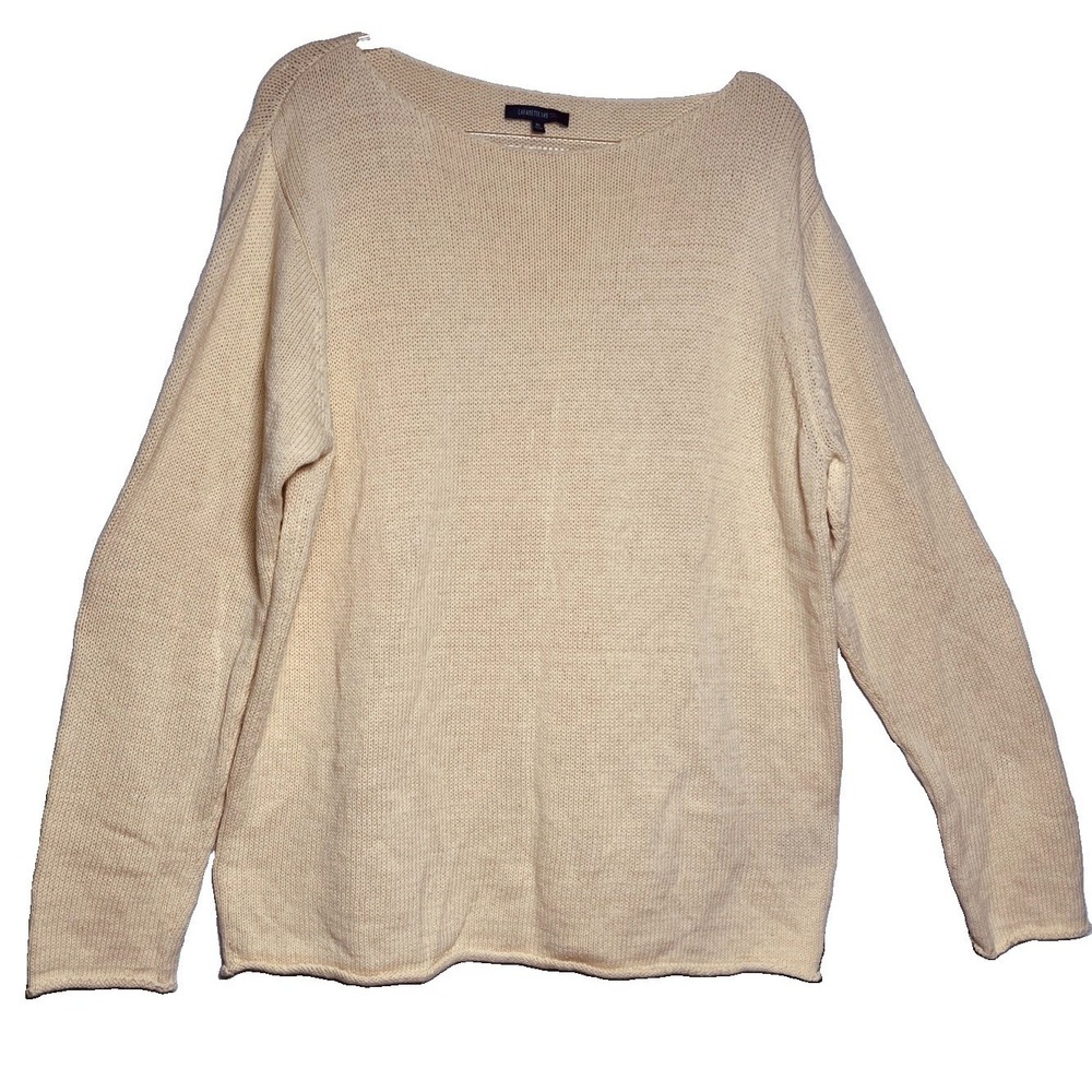 Lafayette 148 Linen Blend Yellow Knit Sweater Women's‎ Size XL
